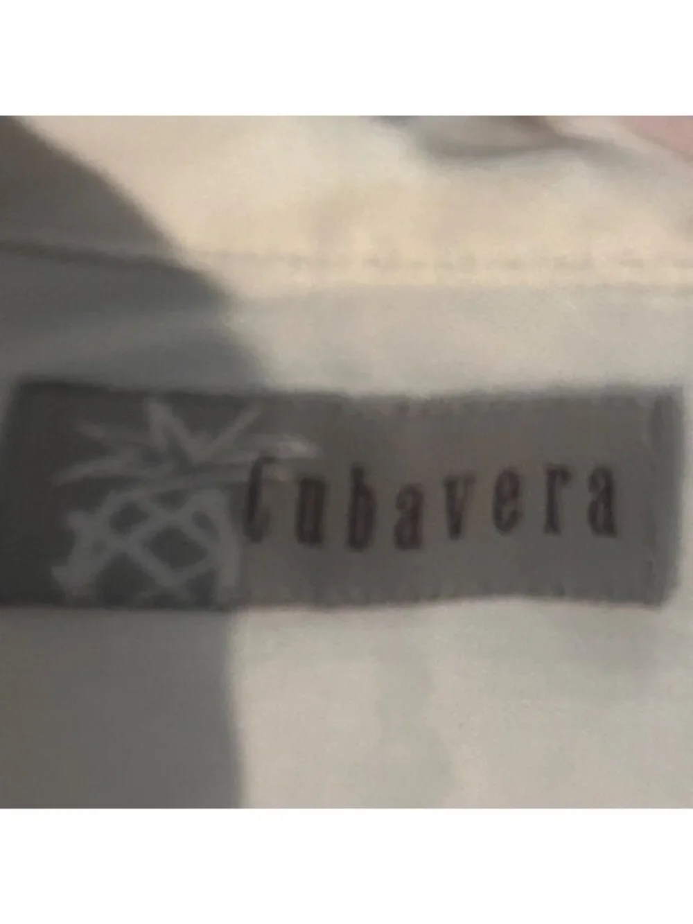 Cubavera Mens Embroidered Short Sleeve Button Up Shirt Beige Size M GUC